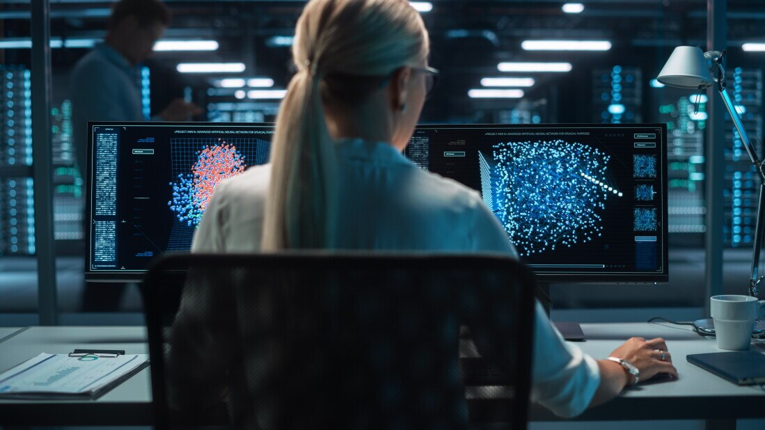 programmer at monitor