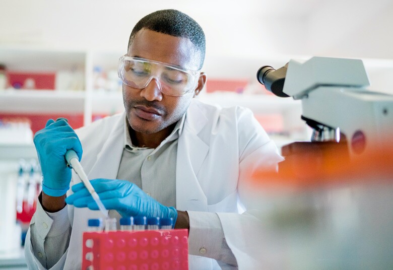 laboratory technician preparing samples for testing