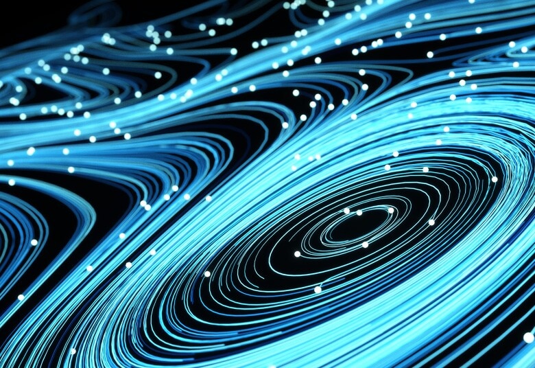 artistic swirling lines with dots