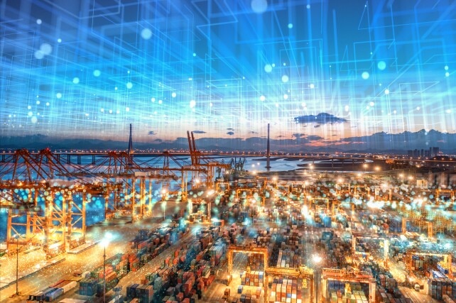 Conceptual Diagram of an IoT intelligent automated shipping terminal