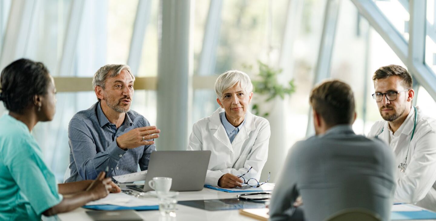 Doctors in business meeting