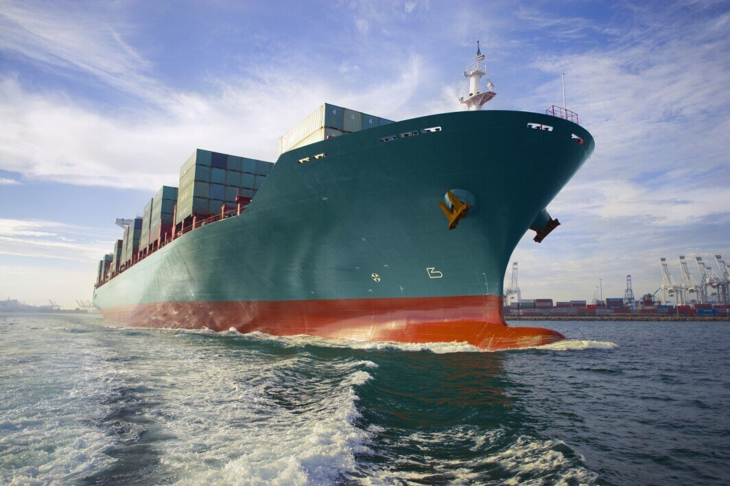 container ship on the ocean