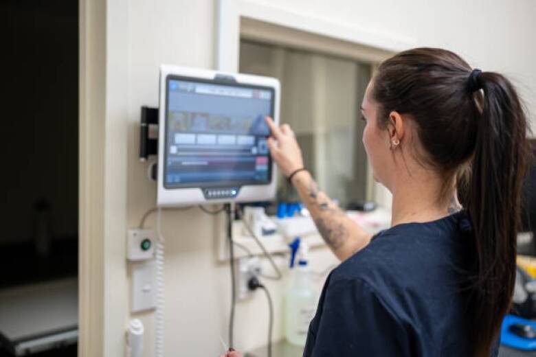 Female Doctor using Modern Medical Technology