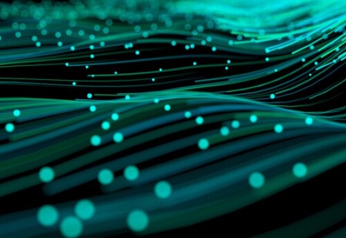 wavy pattern of green light