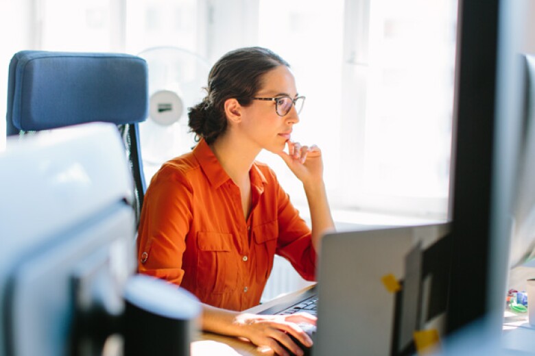 woman working at computer