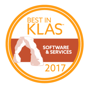 Best in KLAS 2017 badge for Software & Services