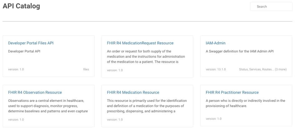 FHIR API screen shot