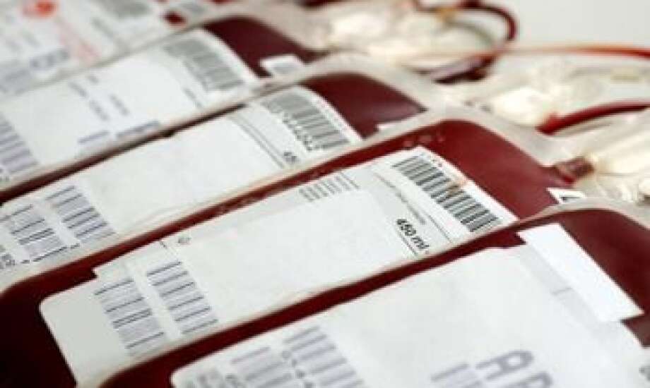 bags of donated blood