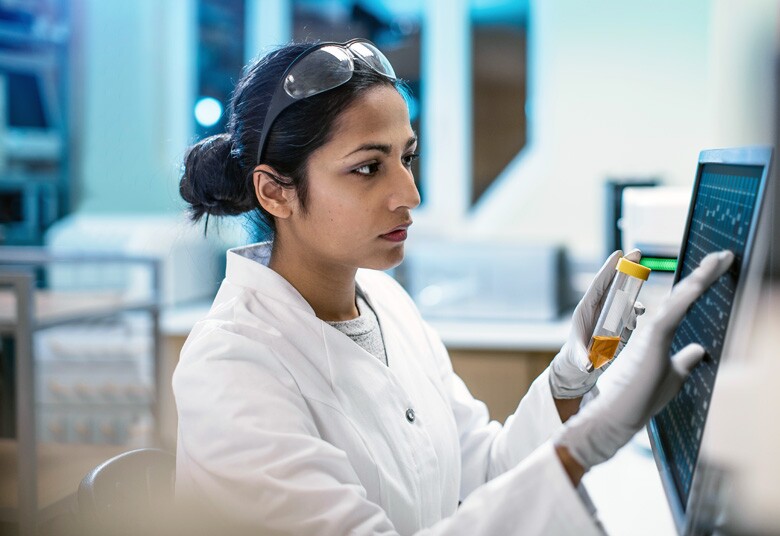 female lab worker