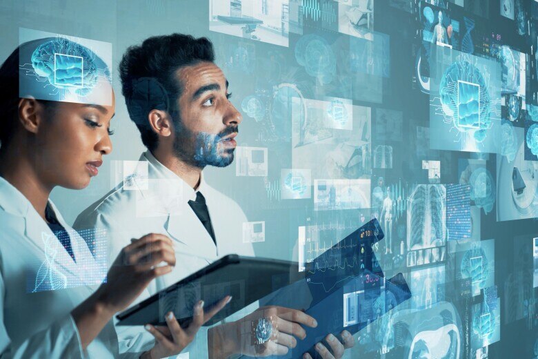 Medical technology concept. Remote medicine. Electronic medical record.