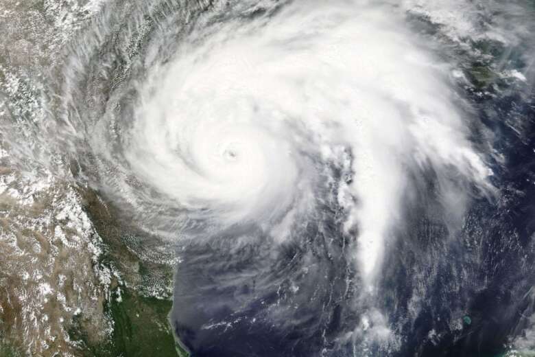 View of Hurricane Harvey from a satellite