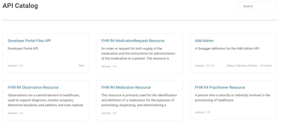 FHIR API Catalog