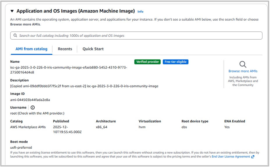 Screenshot: EC2 Console Application and Image 