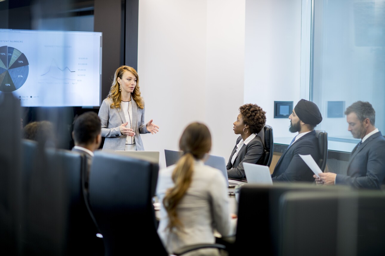 Business woman in a team meeting