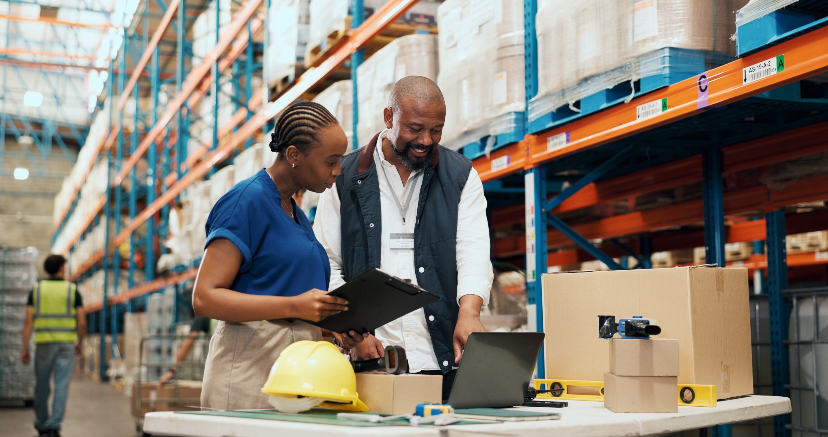 logistics team in warehouse