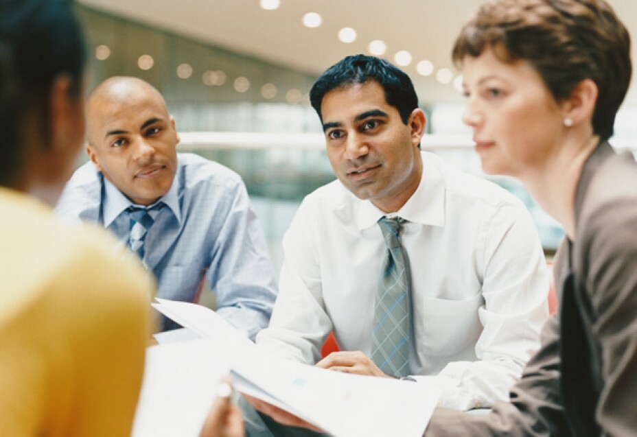 business partners engaged in conversation