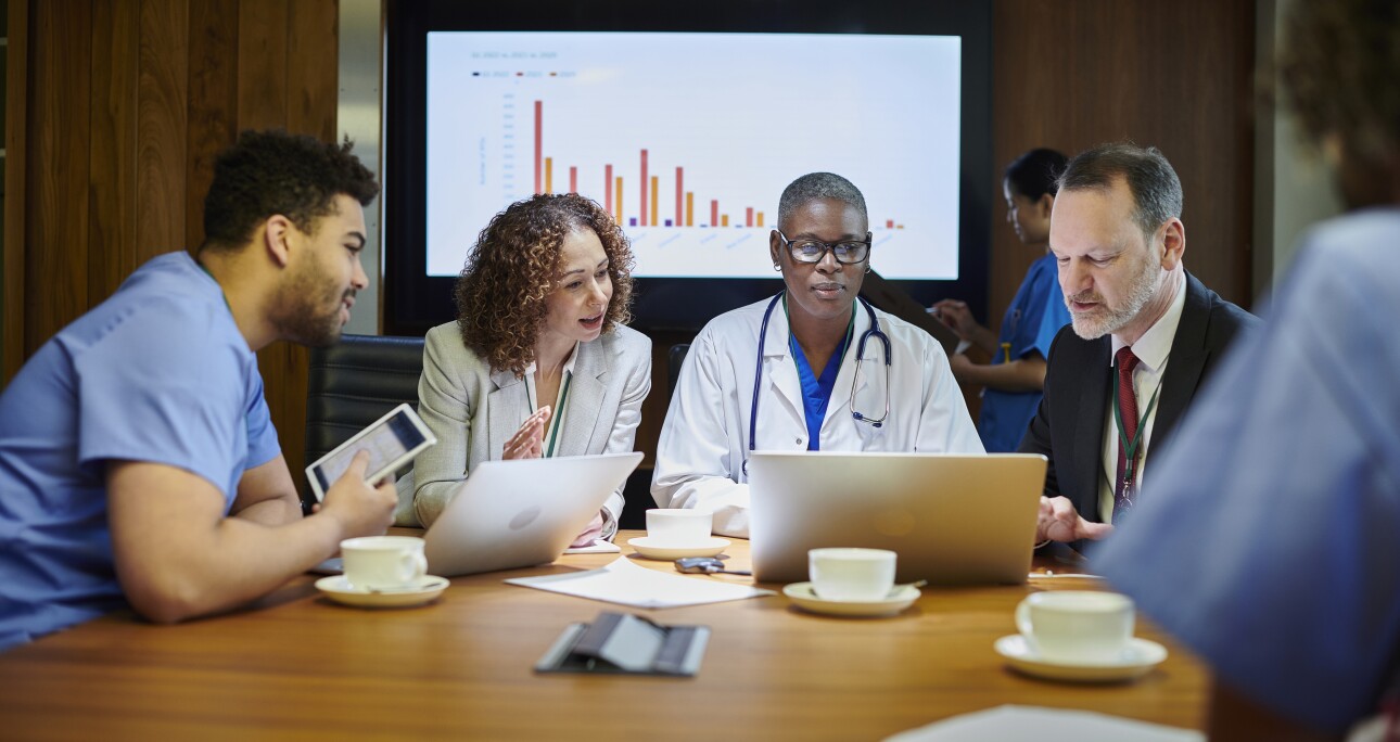 Healthcare doctor nurse in business meeting