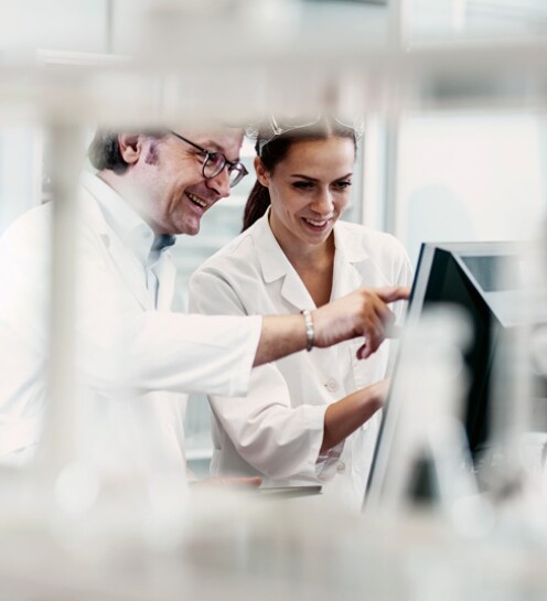 people collaborating in a lab